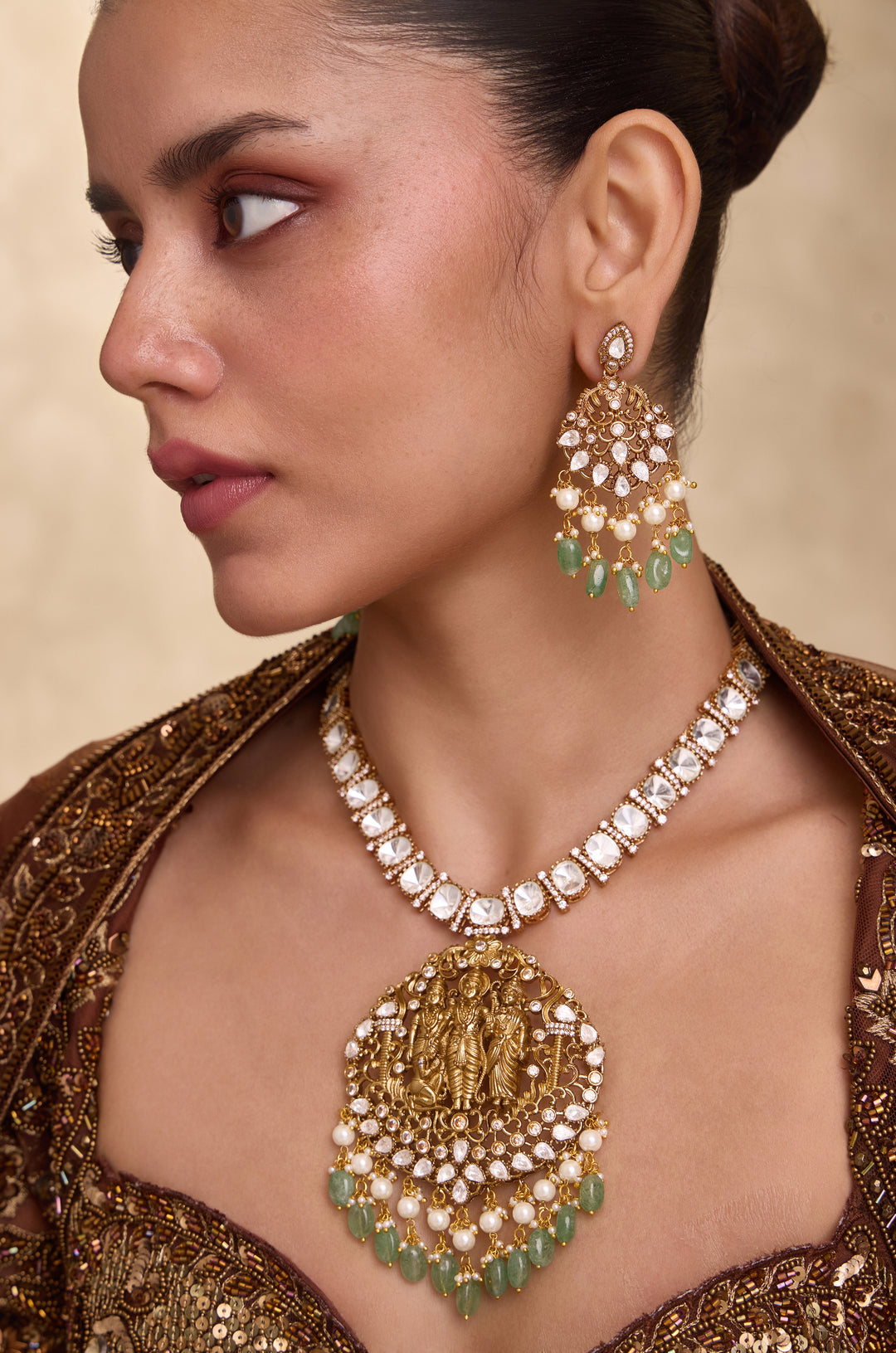Zaeya Polki Ram Darbaar Necklace Set