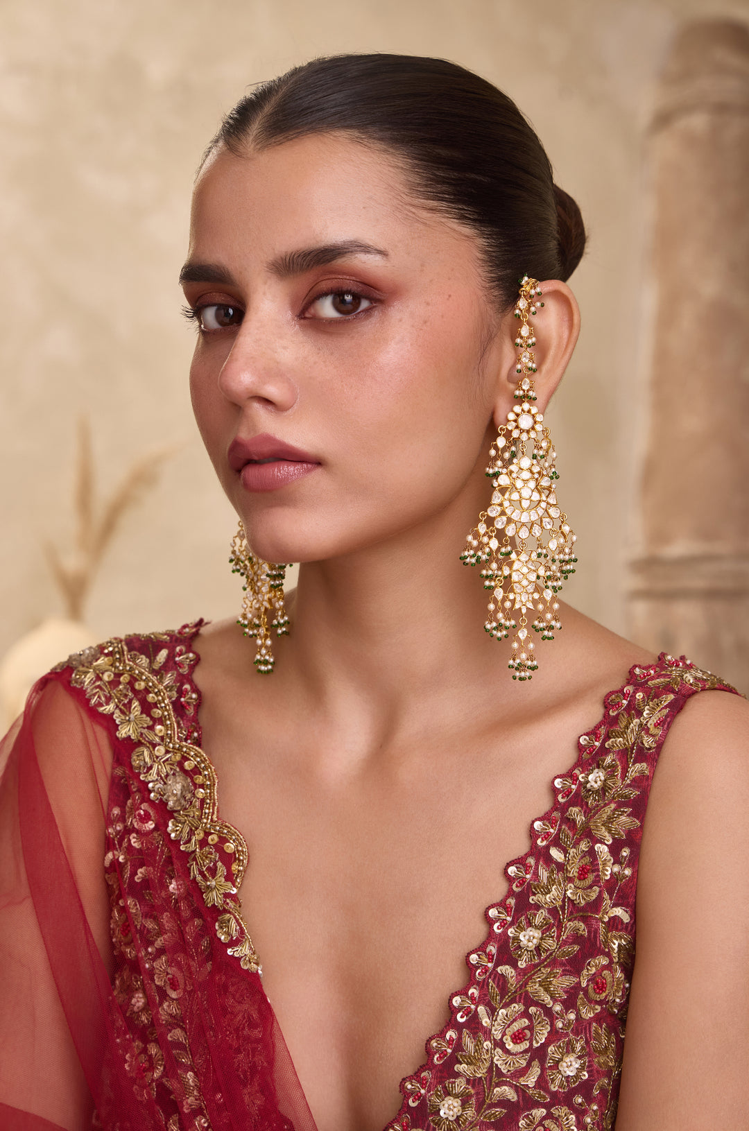 Esha Polki Silver Earrings