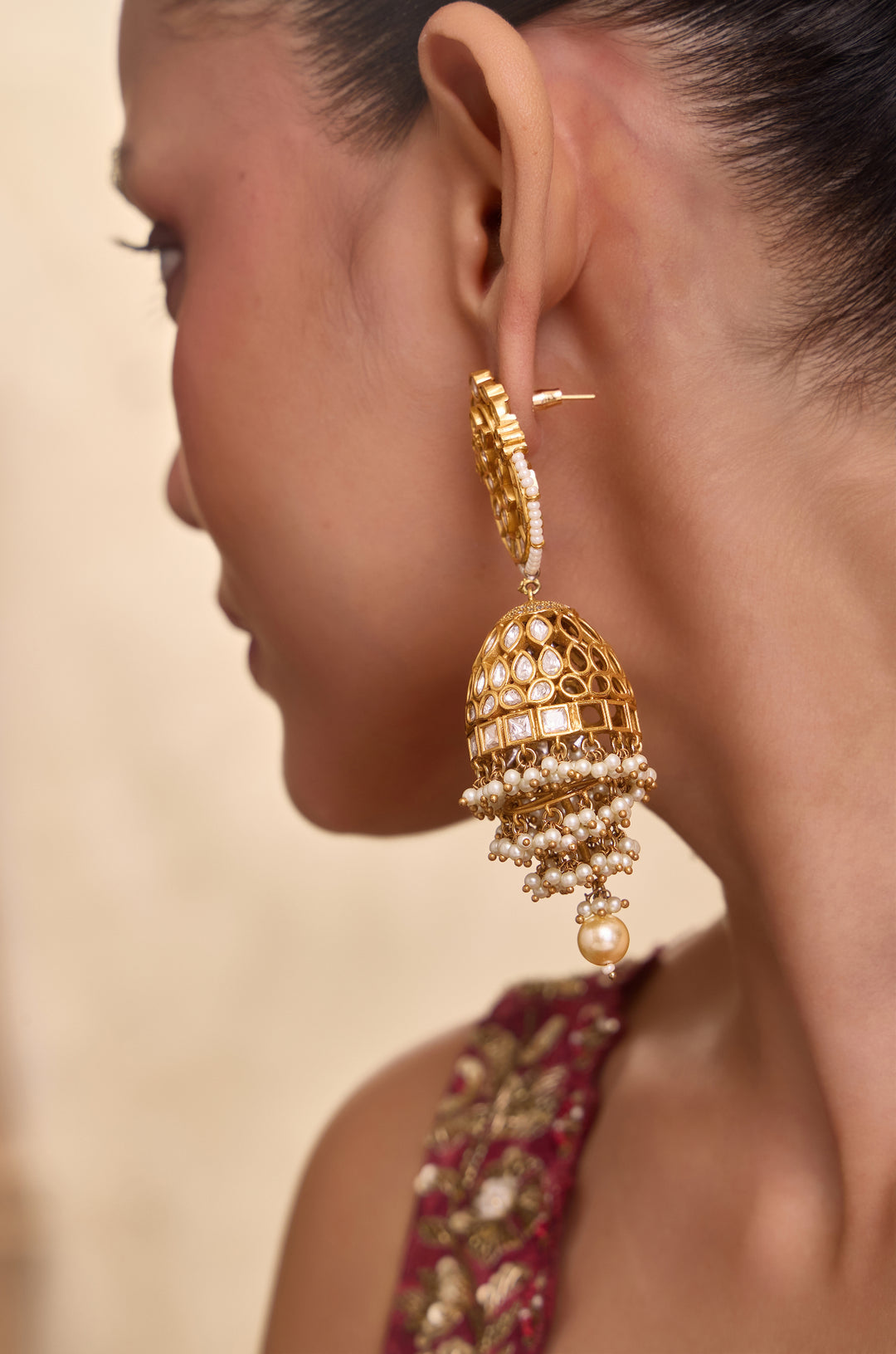 Jharna Polki Jhumka Earrings