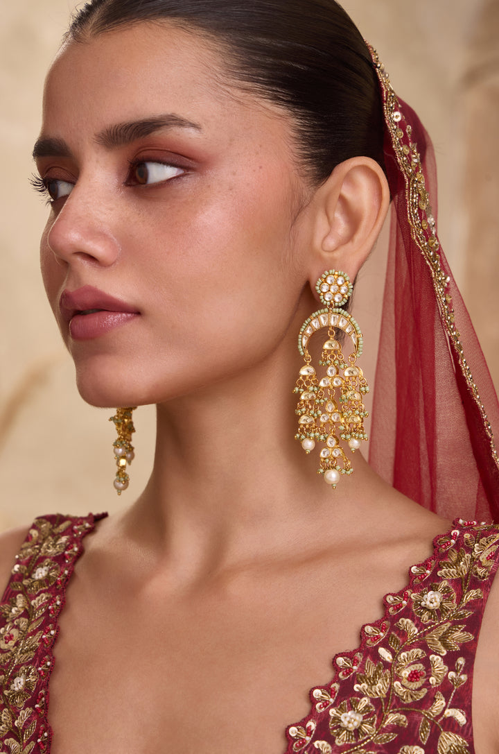 Taraab Mint Kundan Earrings