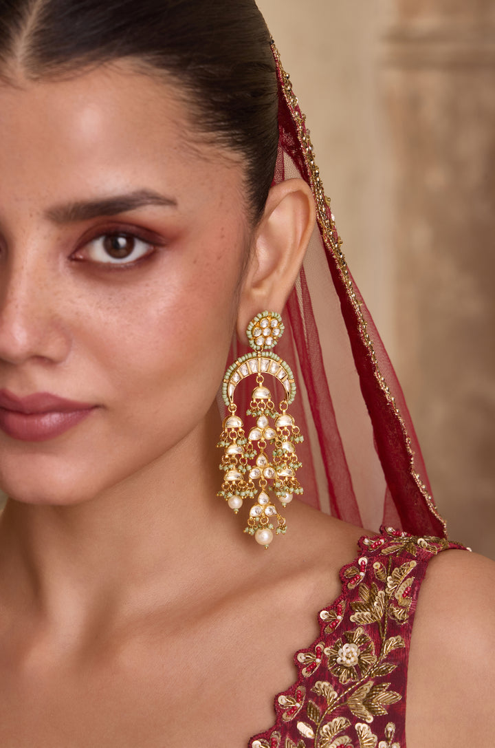 Taraab Mint Kundan Earrings