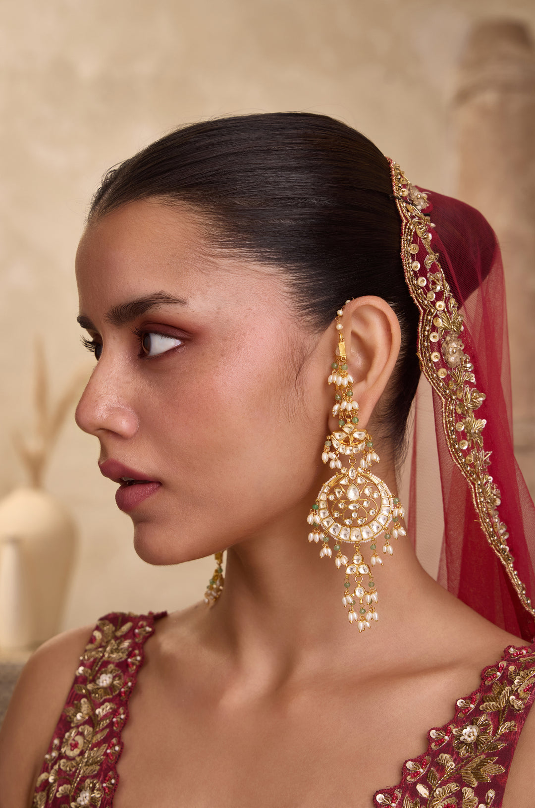 Aira Kundan Chandbali Earrings