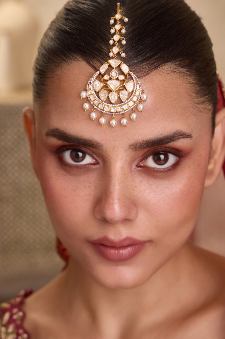 Ujjaini Polki Silver Maang Tikka