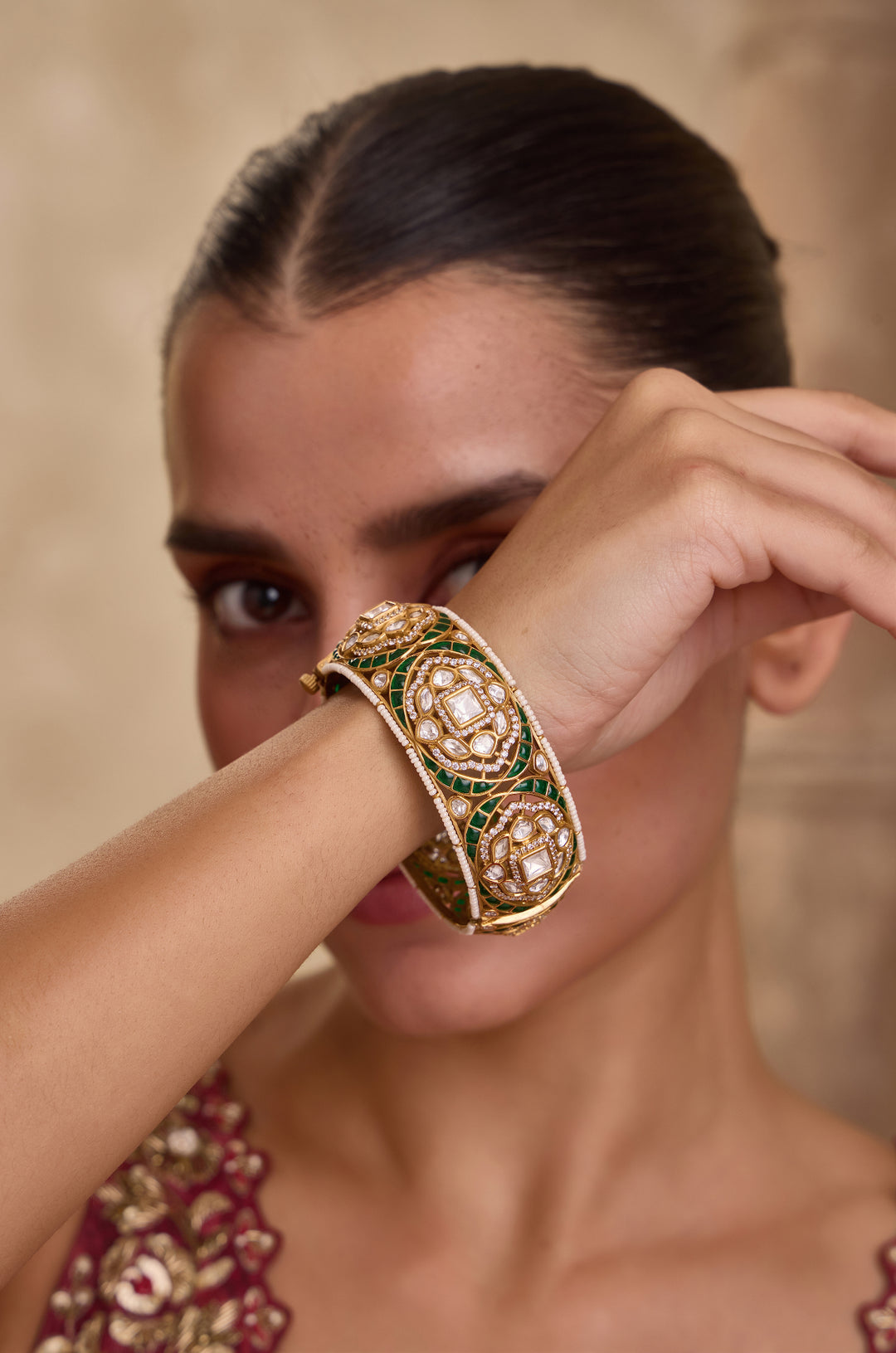 Jaya Green Polki Bangle