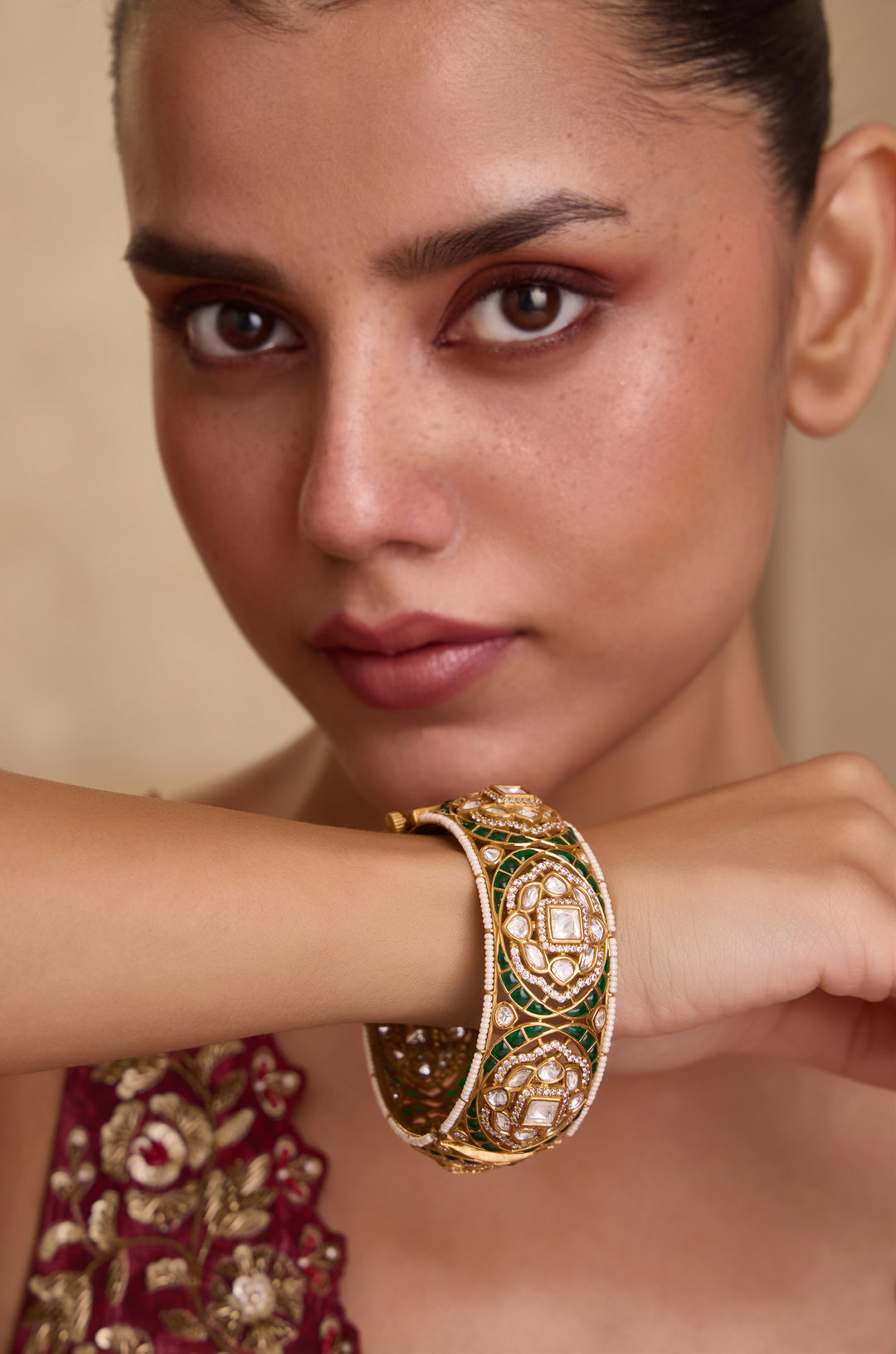 Jaya Green Polki Bangle