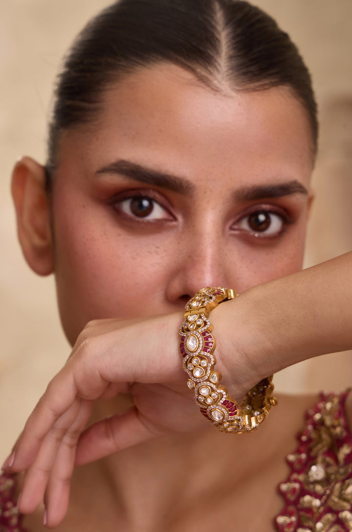 Ruhi Red Polki Bangle