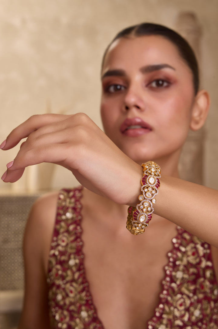 Ruhi Red Polki Bangle