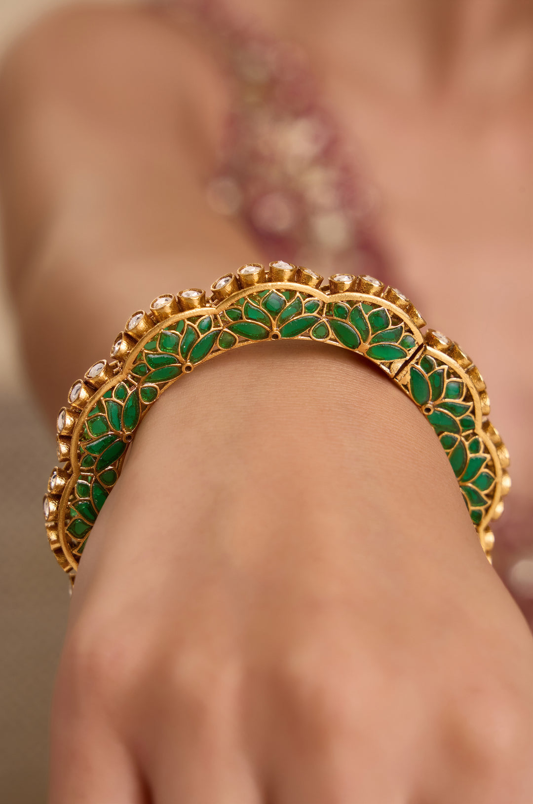 Parva Green Polki Bangle