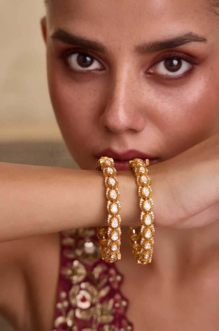 Sheen Polki Bangles - Set of 2