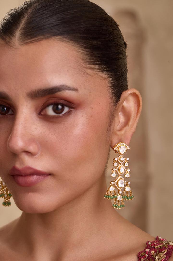 Neerja Silver Polki Earrings