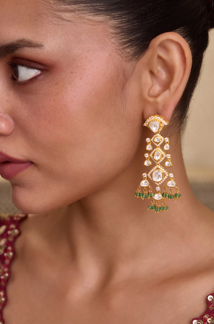Neerja Silver Polki Earrings