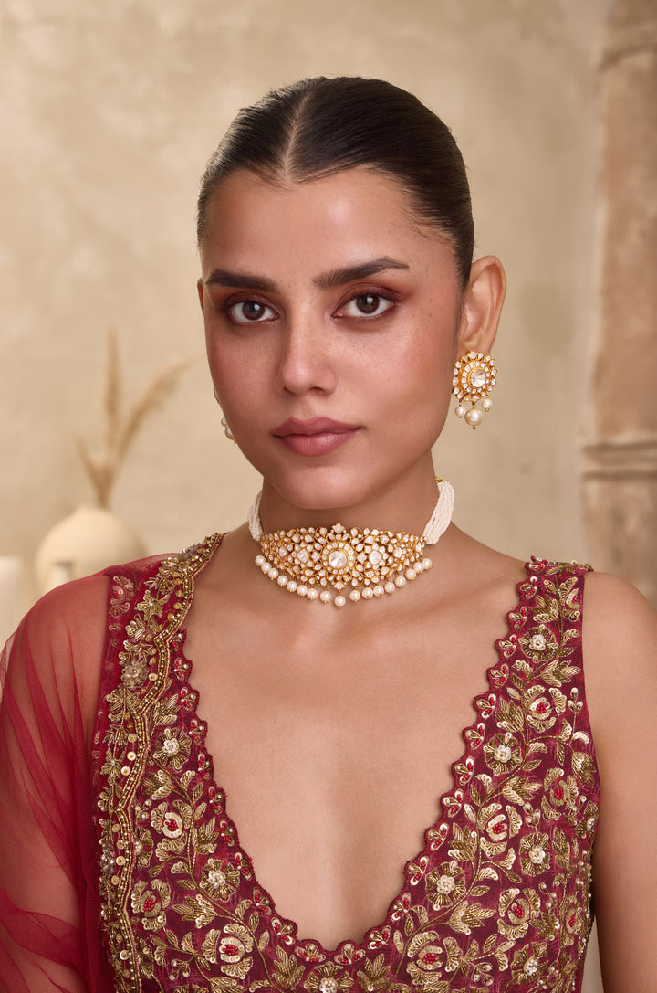 Mayurakshi Polki Silver Necklace Set