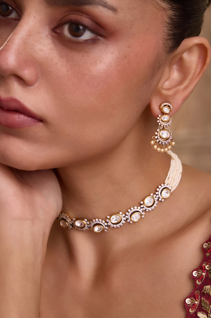 Keyara Polki Choker Necklace Set