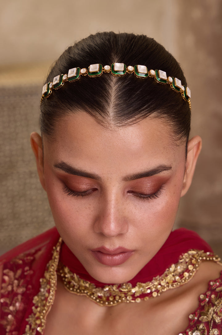 Samaira Green Polki Headband