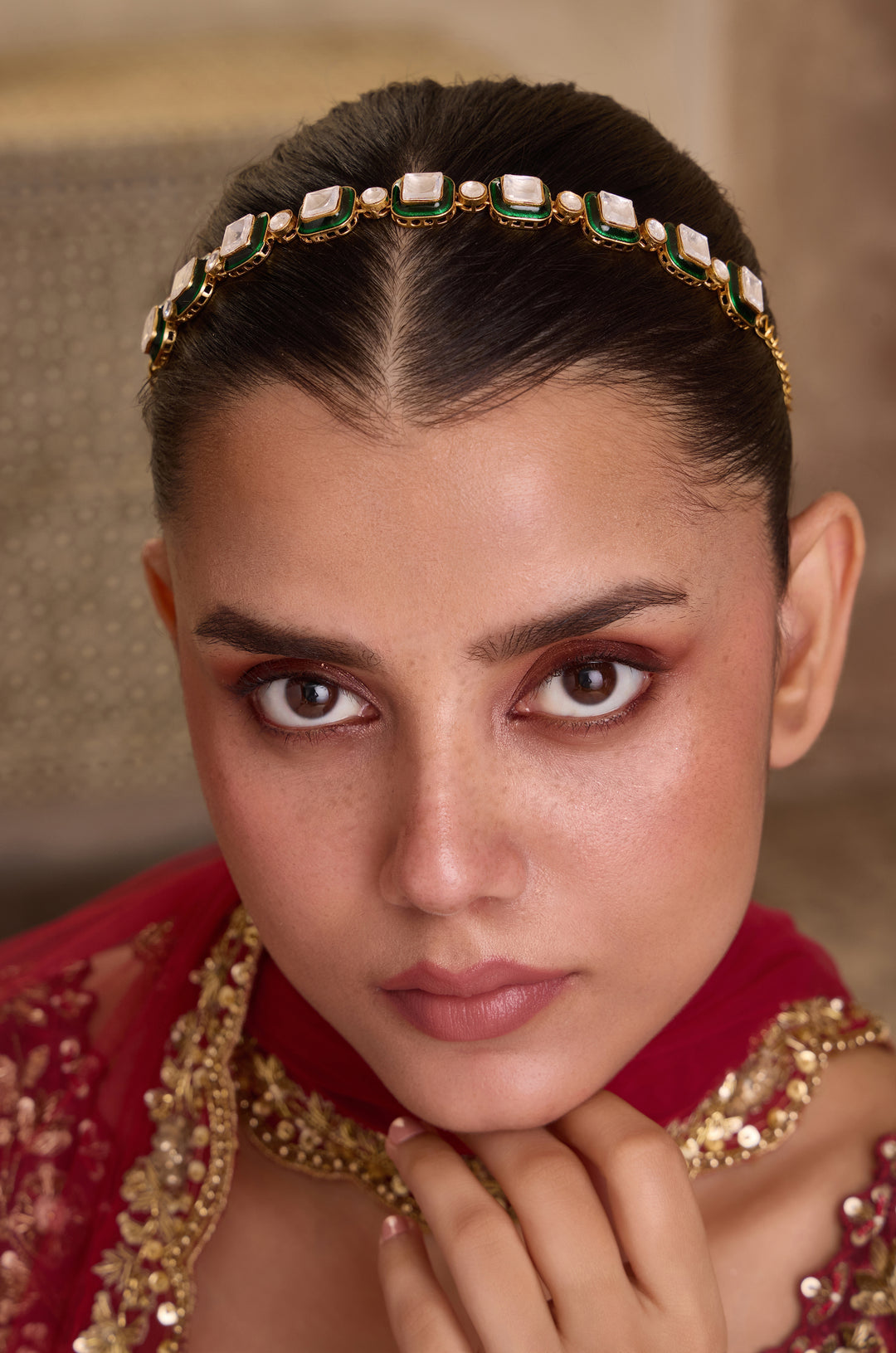 Samaira Green Polki Headband