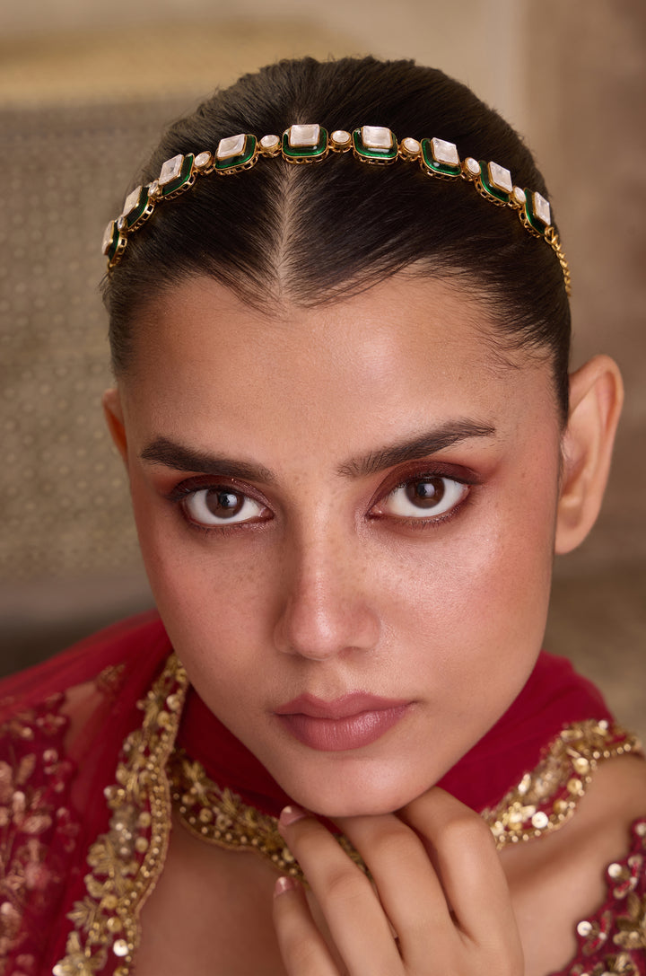 Samaira Green Polki Headband