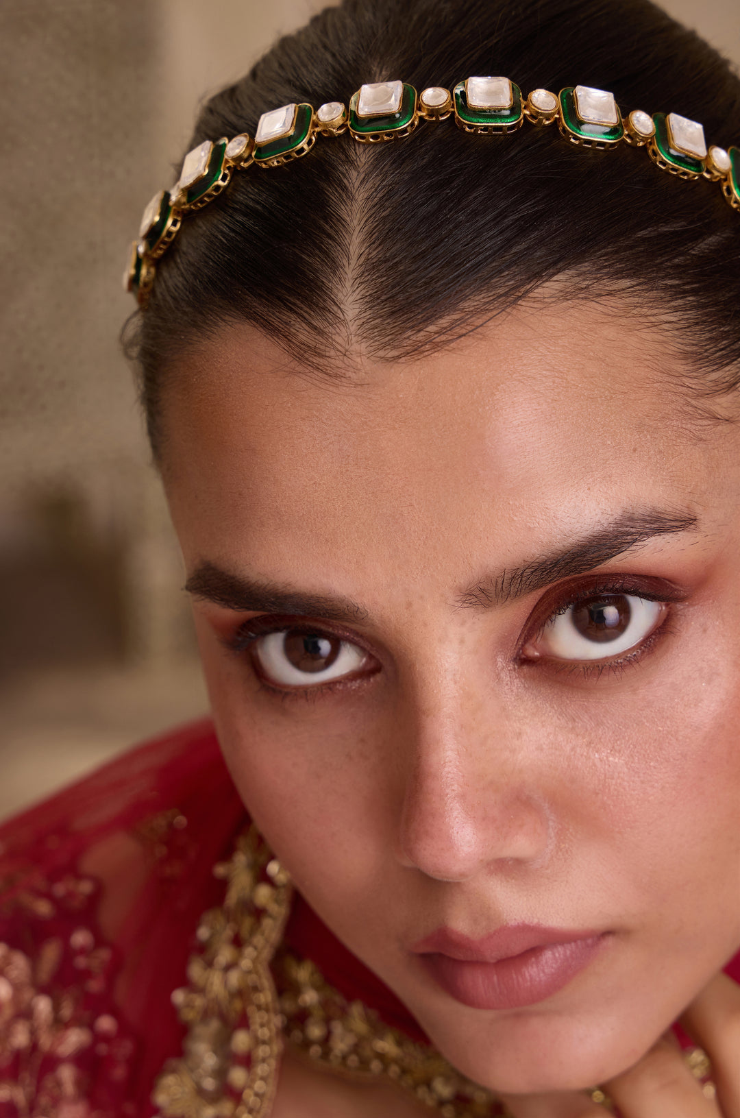 Samaira Green Polki Headband