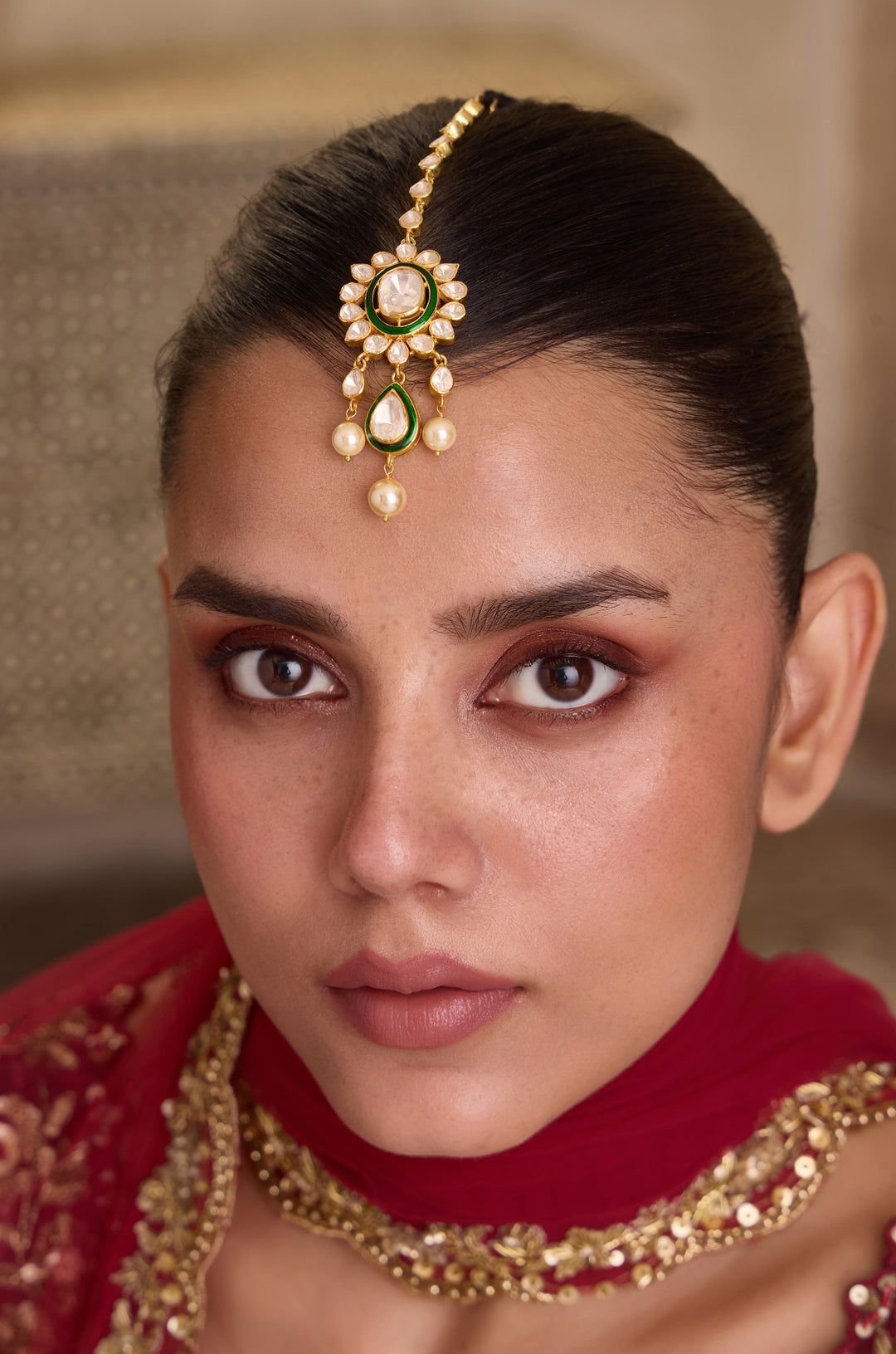 Sarika Polki Silver Maangtikka