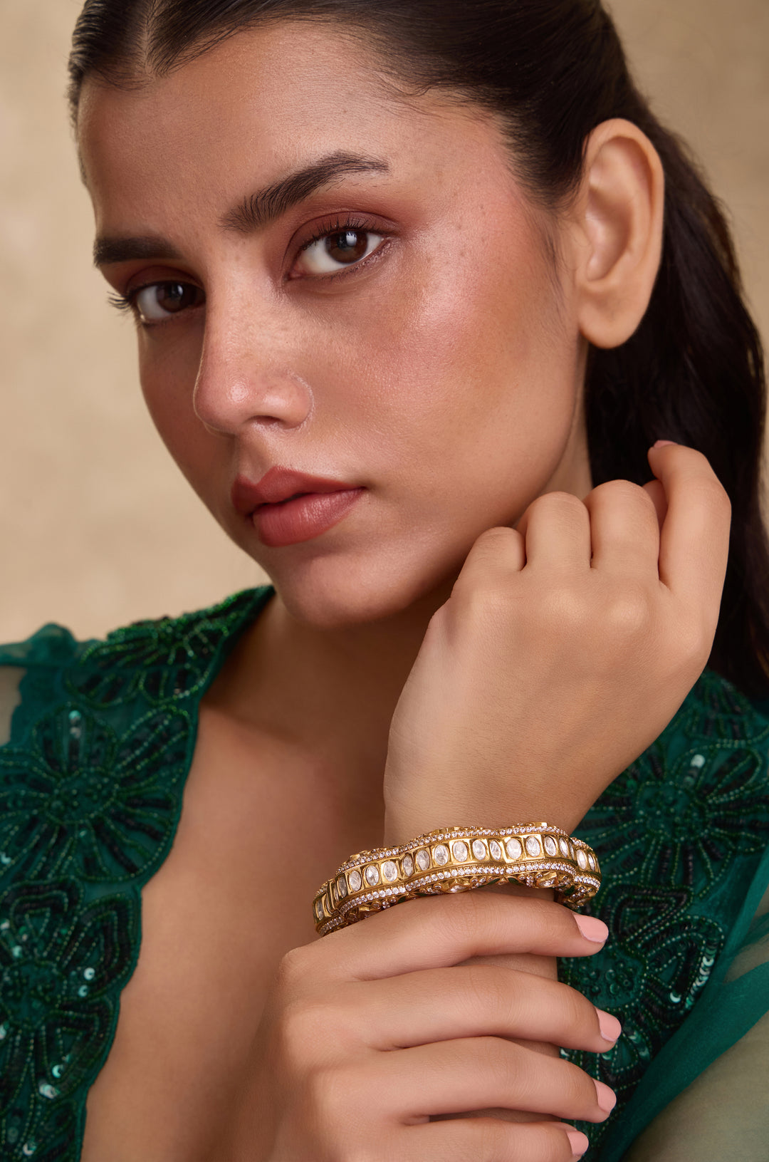 Raya Green Polki Bangle