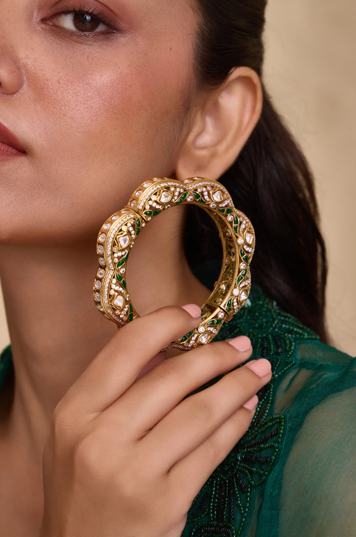 Raya Green Polki Bangle