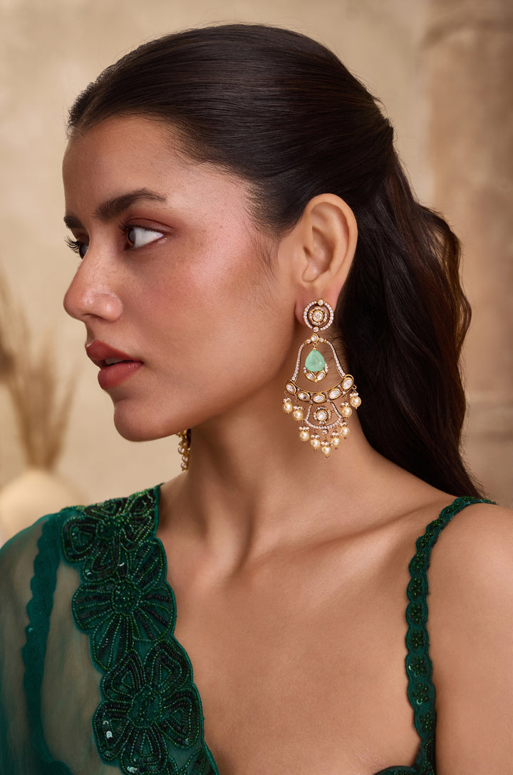 Gema Turquoise Polki Earrings