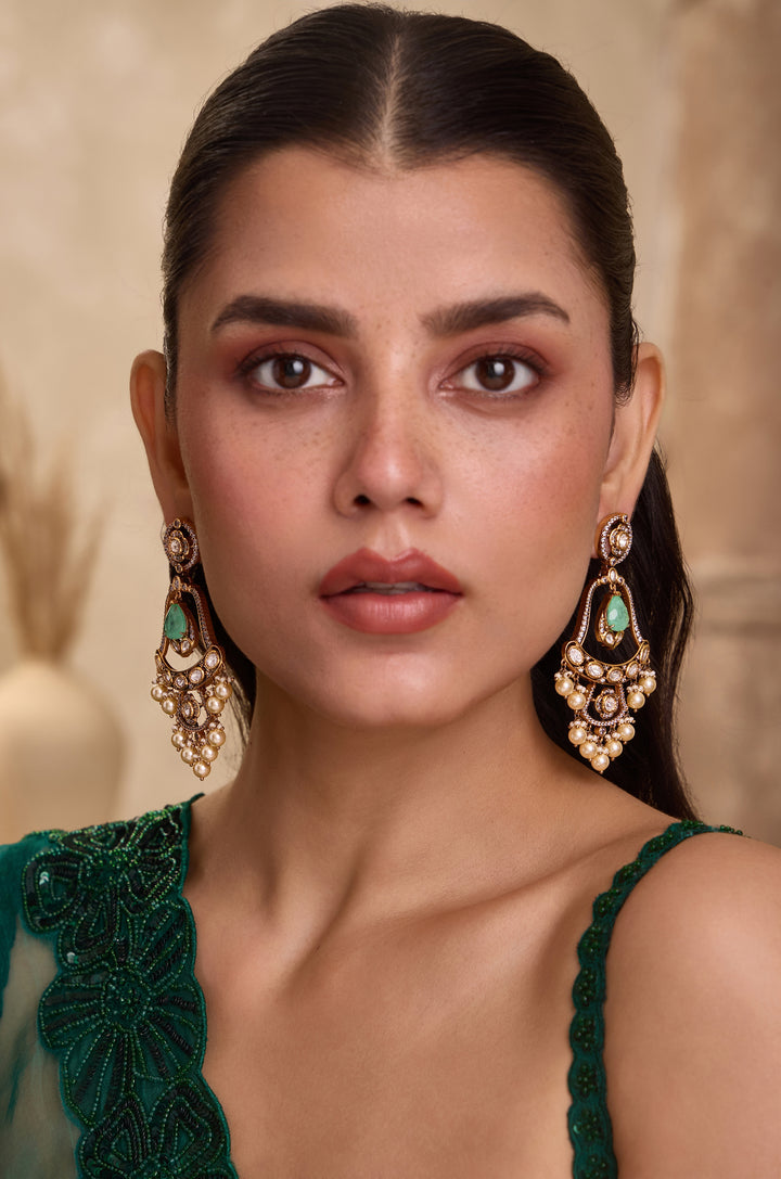 Gema Turquoise Polki Earrings