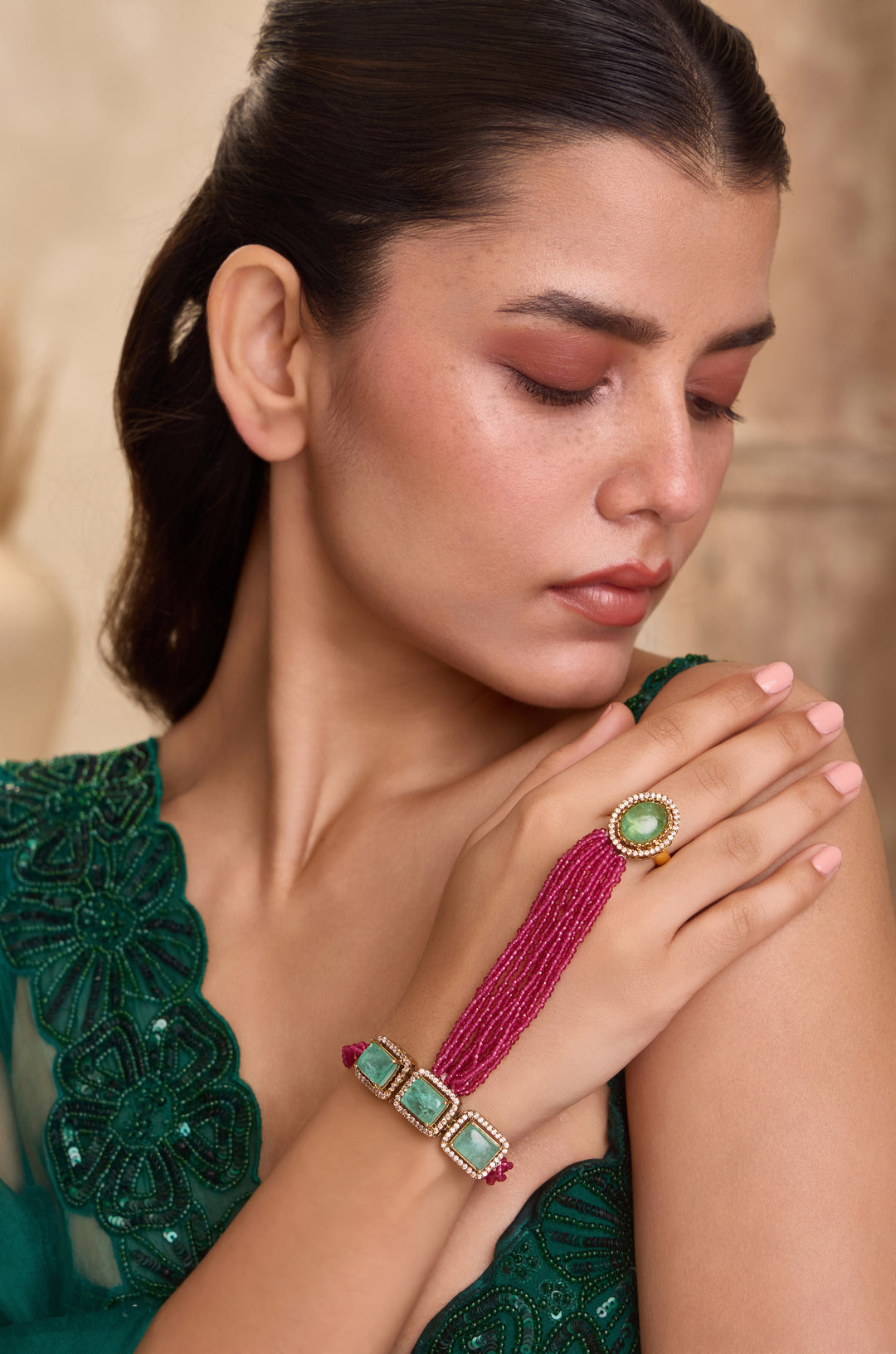 Saiya Pink Hathphool Bracelet