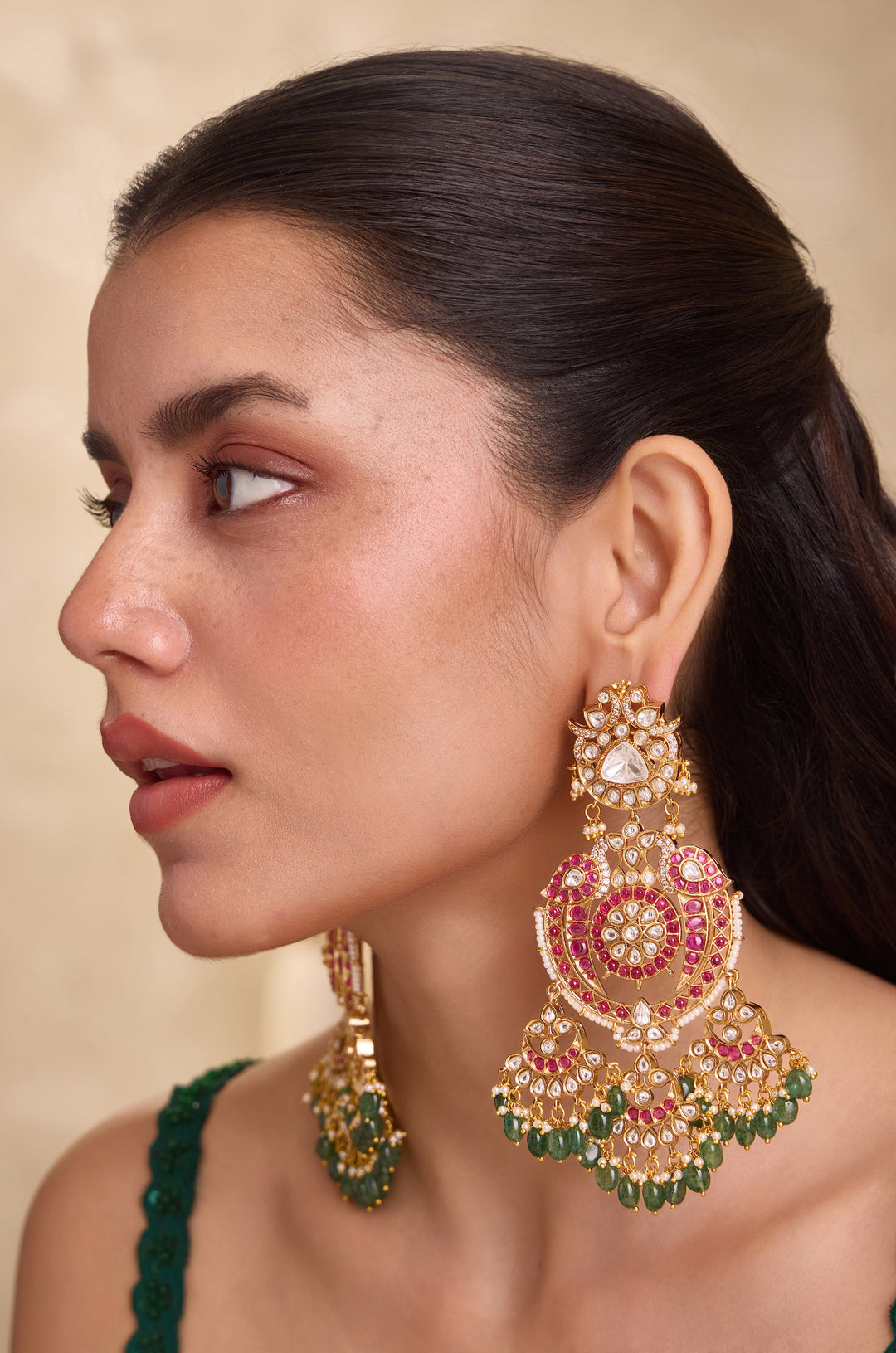 Brisa Red Polki Earrings