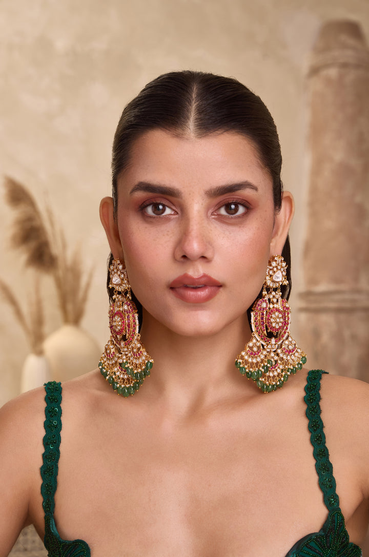 Brisa Red Polki Earrings