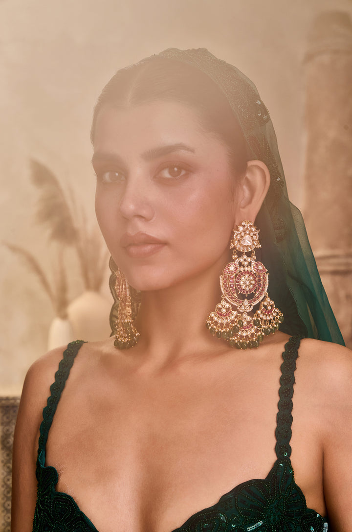 Brisa Red Polki Earrings