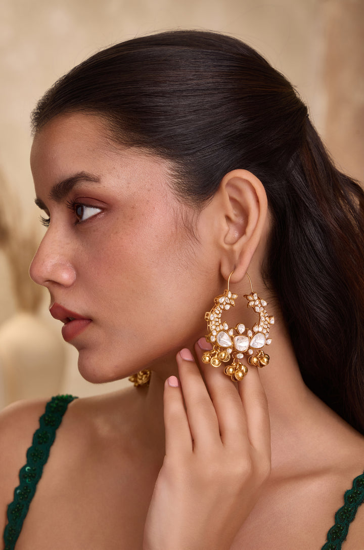 Mittali Hoop Polki Earrings
