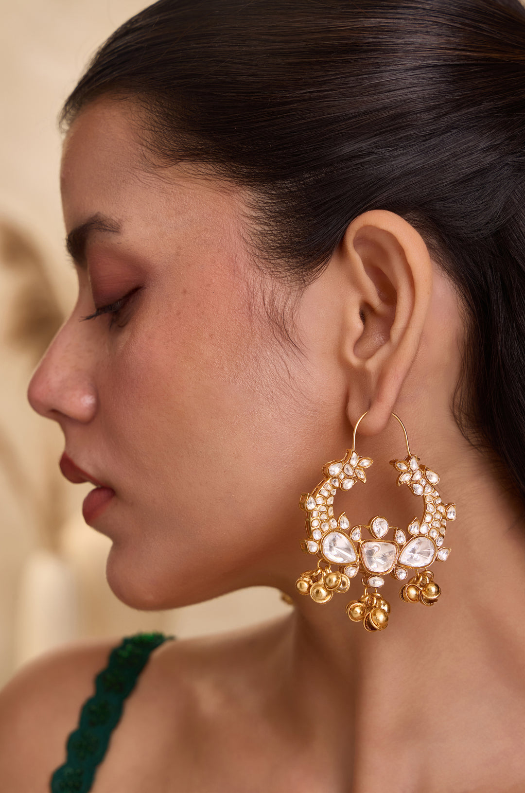 Mittali Hoop Polki Earrings