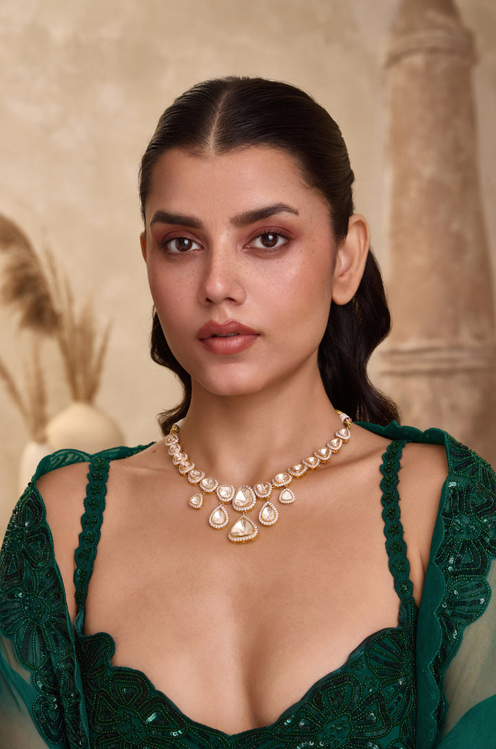 Rivya Polki Silver Necklace