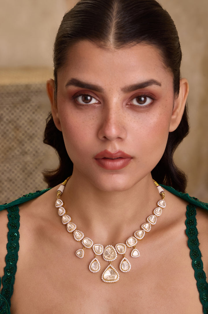 Rivya Polki Silver Necklace