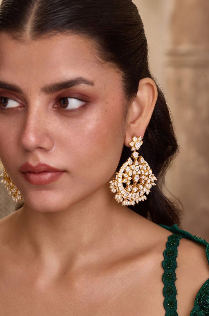 Vaidehi Silver Polki Earrings