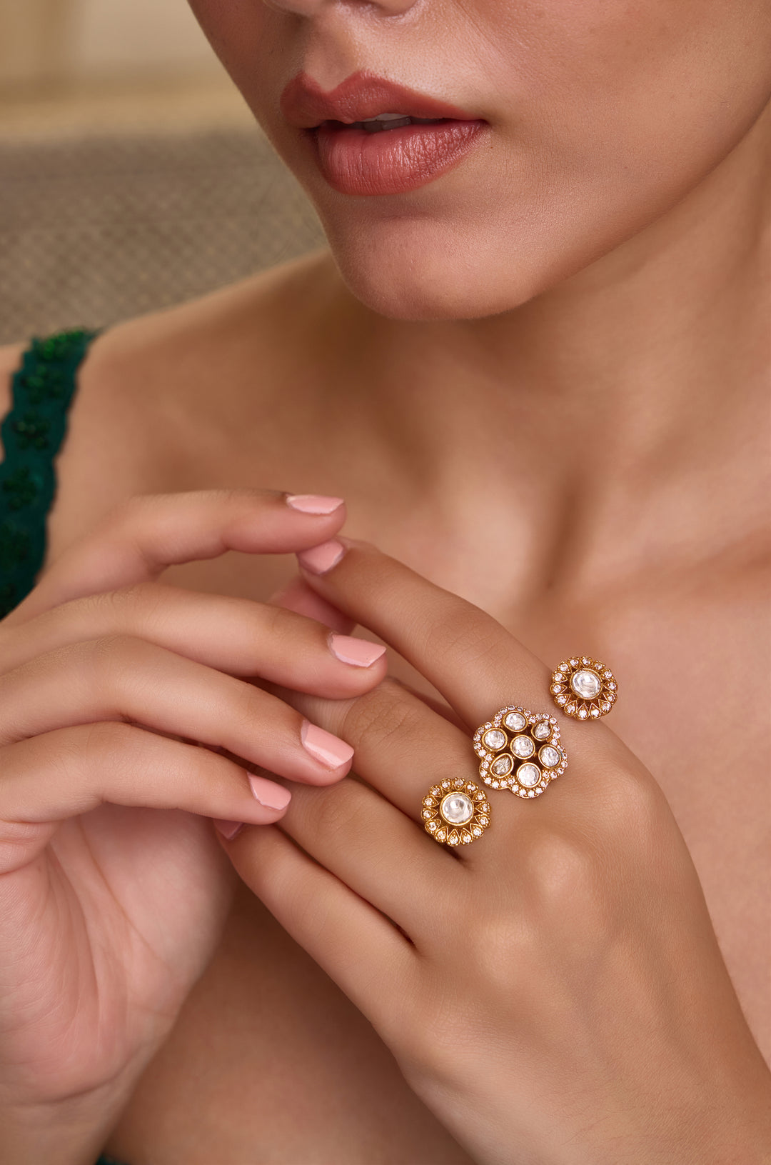 Gul Polki Statement Ring