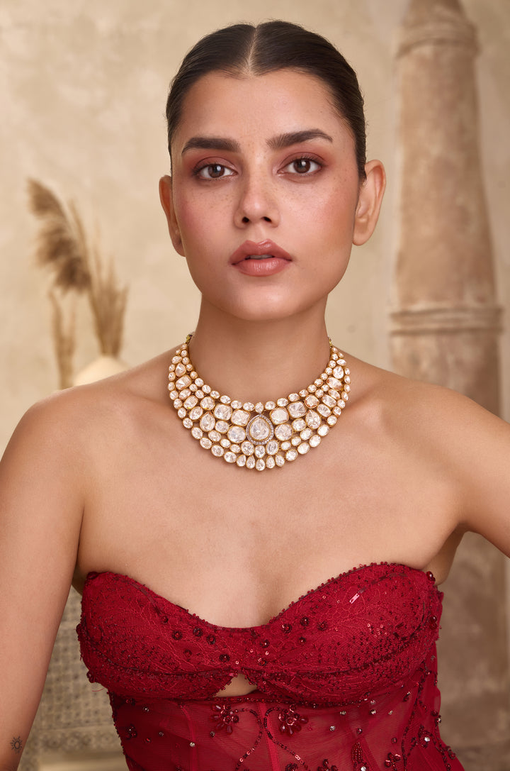 Pragya Polki Silver Necklace