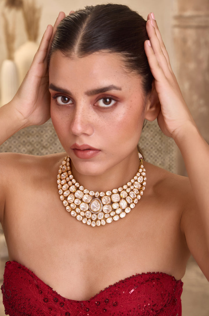 Pragya Polki Silver Necklace