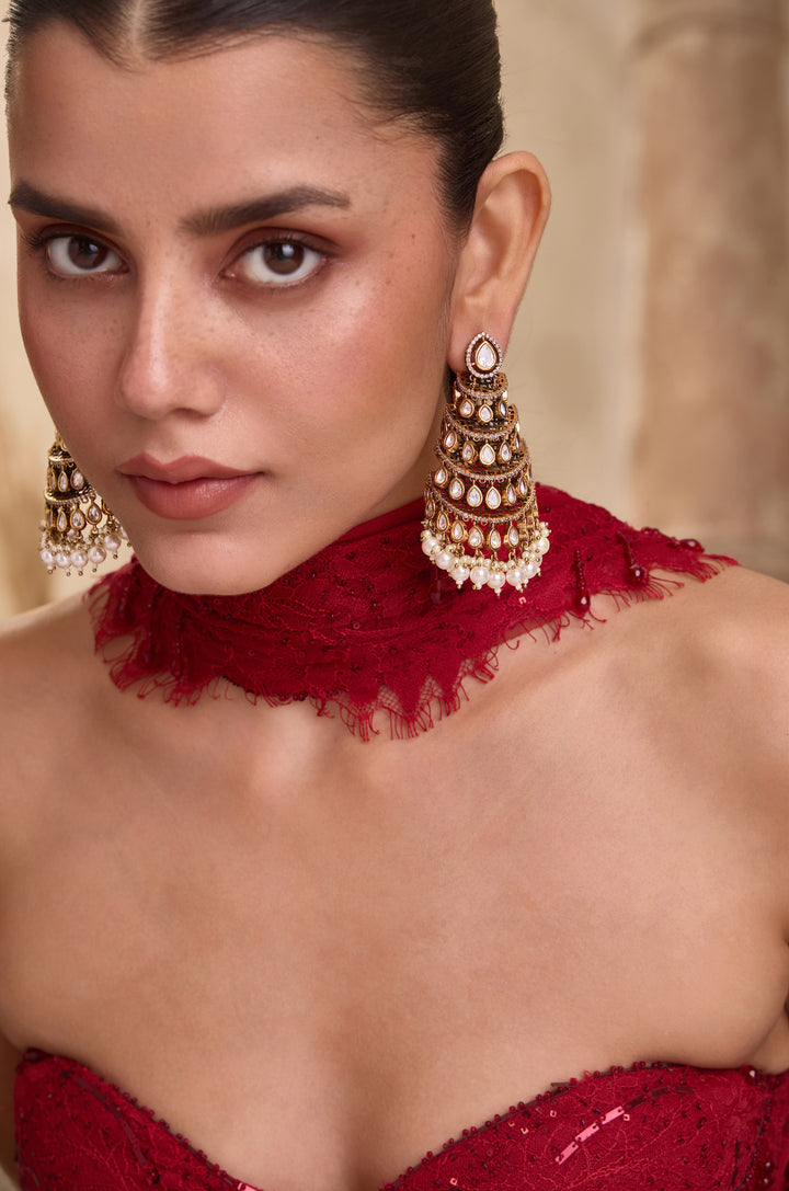 Aabroo Jhoomar Polki Earrings