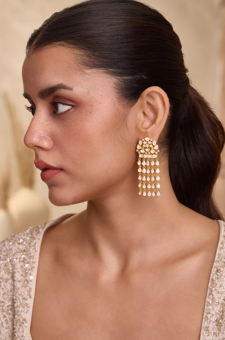 Falak Silver Polki Earrings