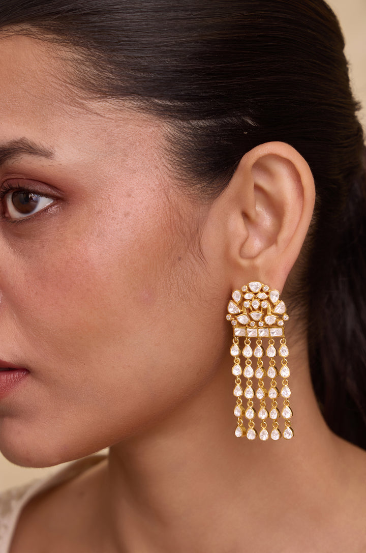 Falak Silver Polki Earrings