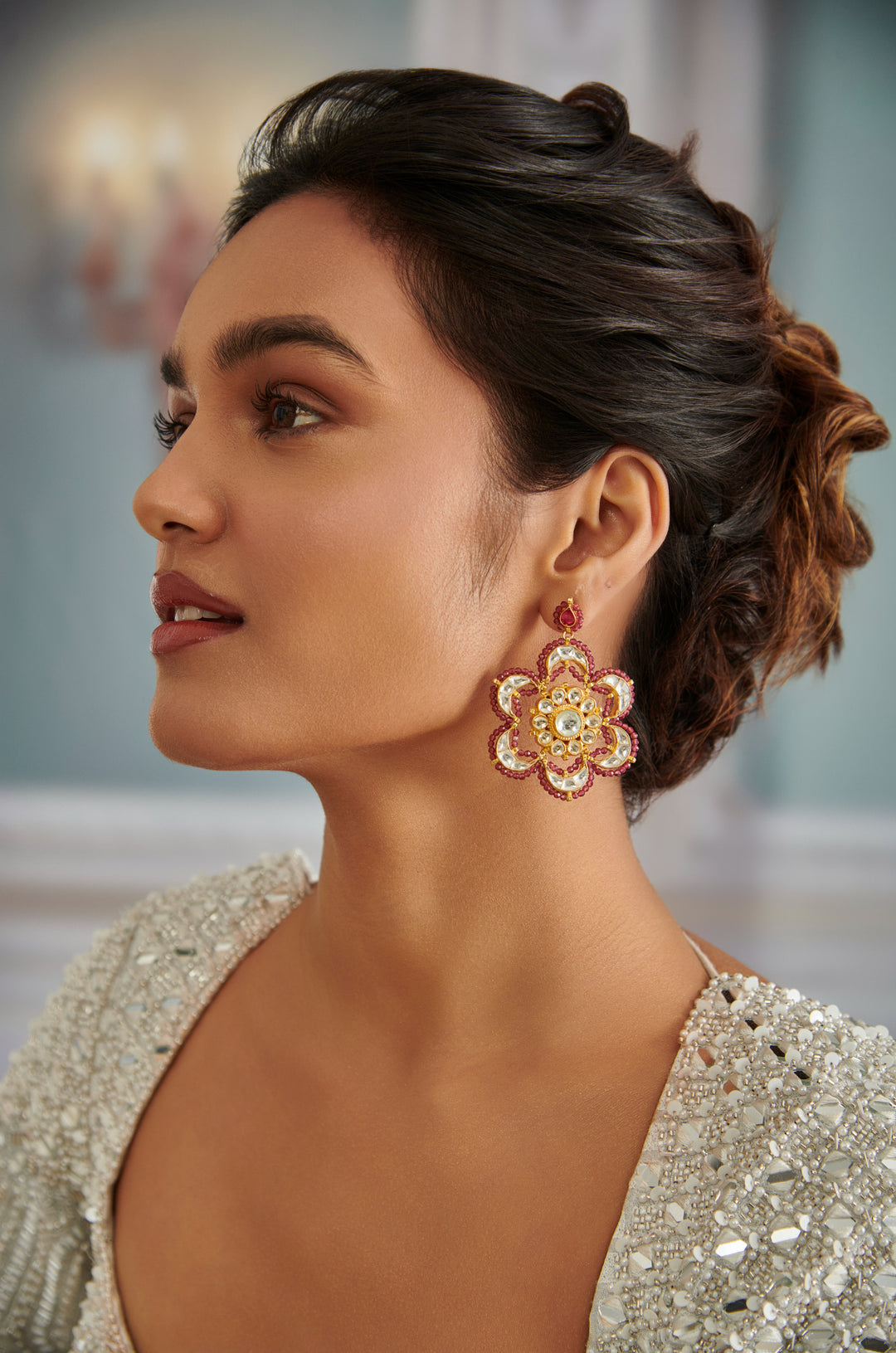 Kavya Floral Kundan Earrings