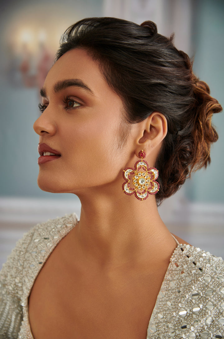 Kavya Floral Kundan Earrings