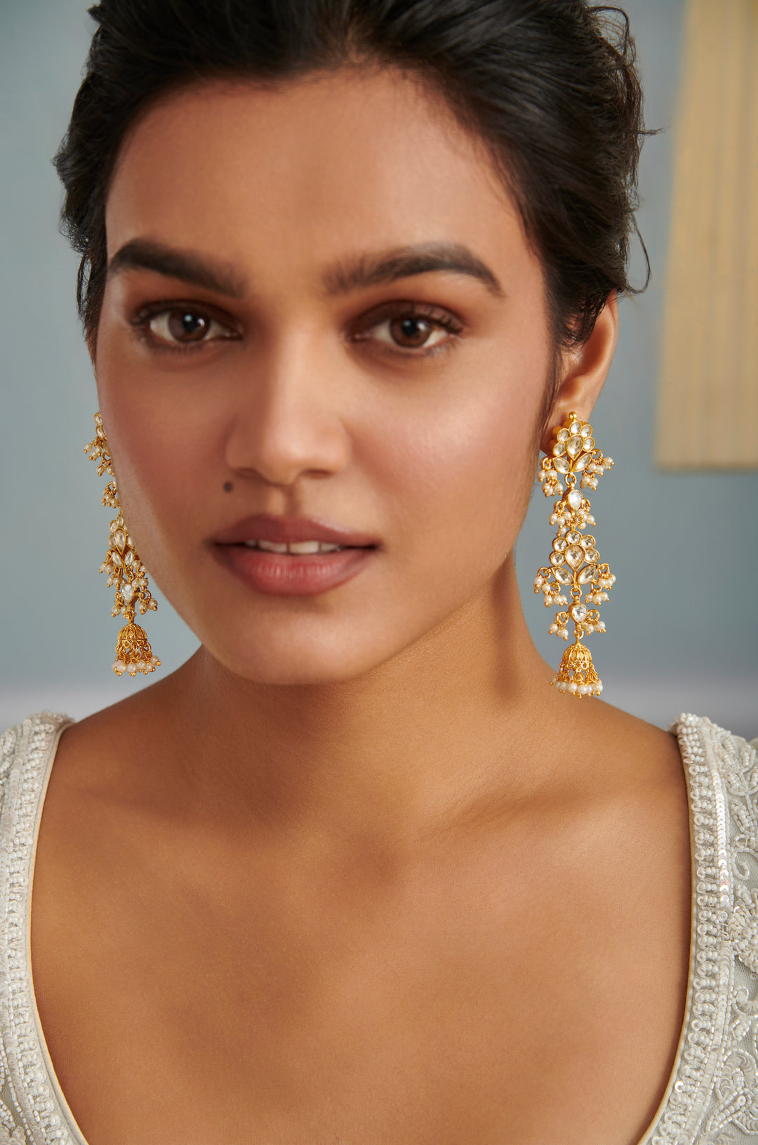 Reya Kundan Jhumka Earrings