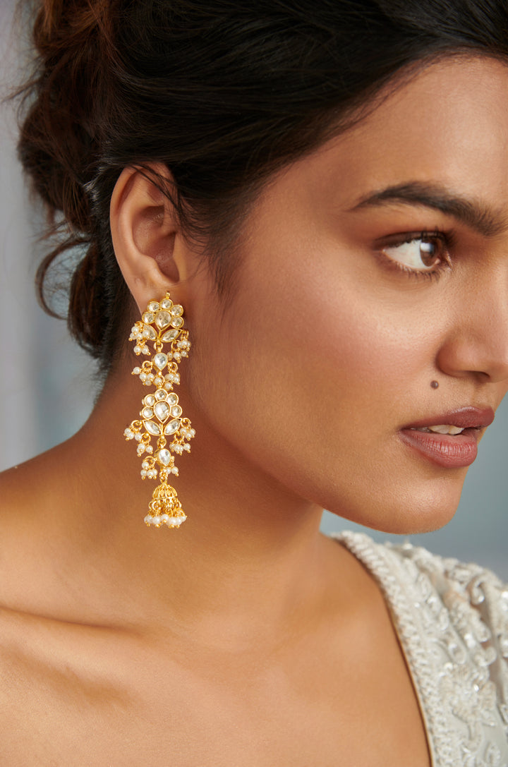 Reya Kundan Jhumka Earrings