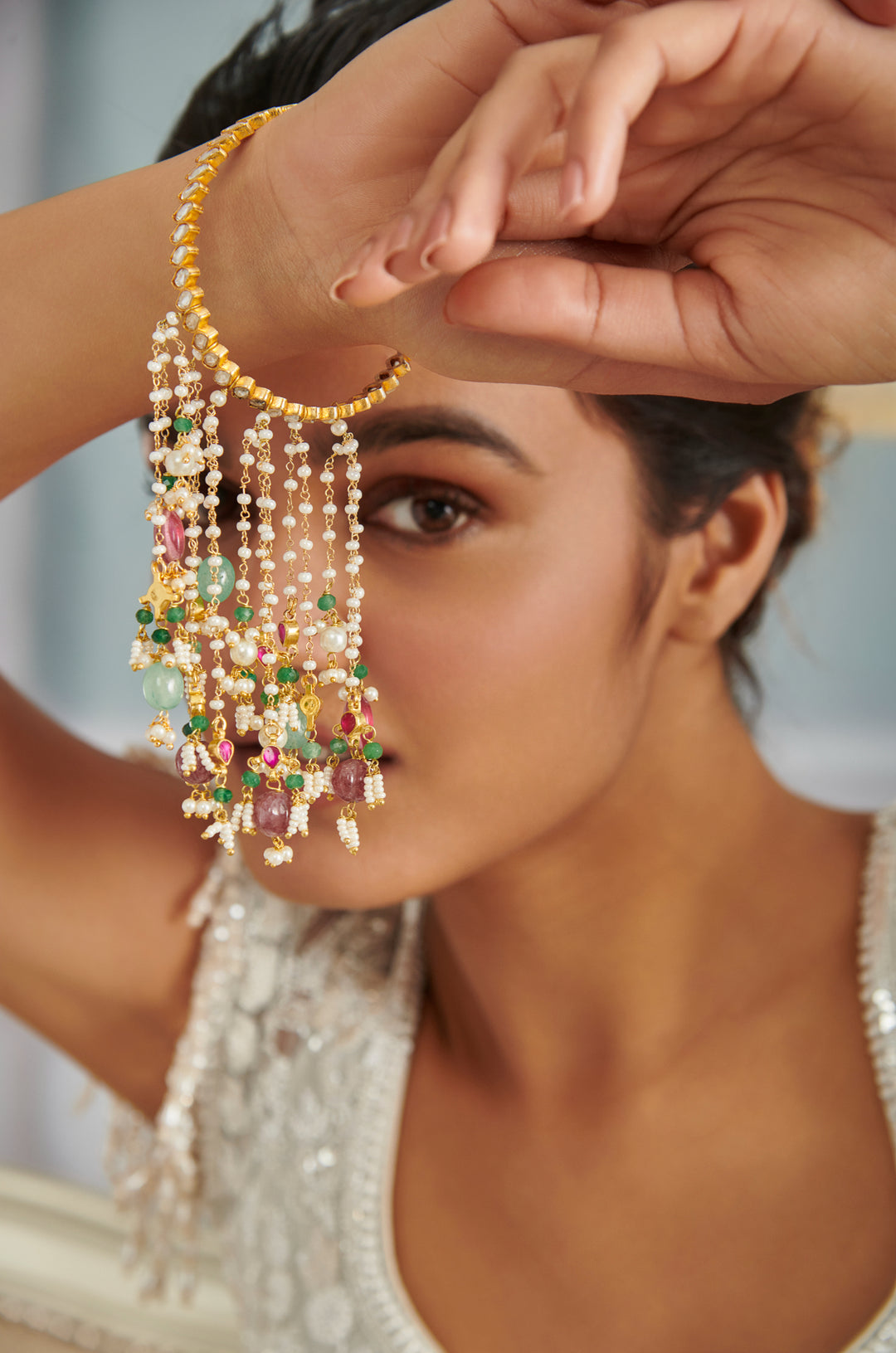 Aarohi Multicolored Kundan Kalira Bangles - Set of 2