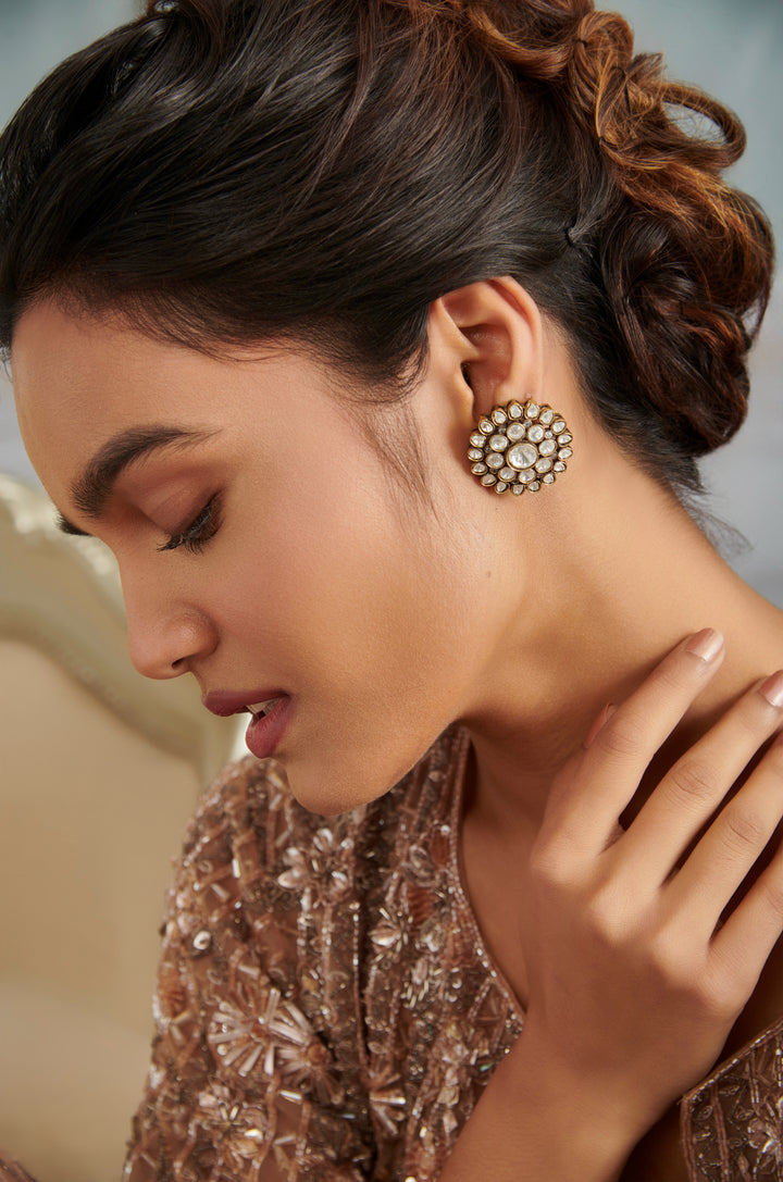 Rania Floral Polki Studs