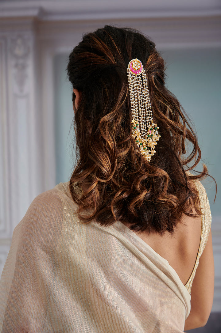 Kajri Kundan Braid Pin