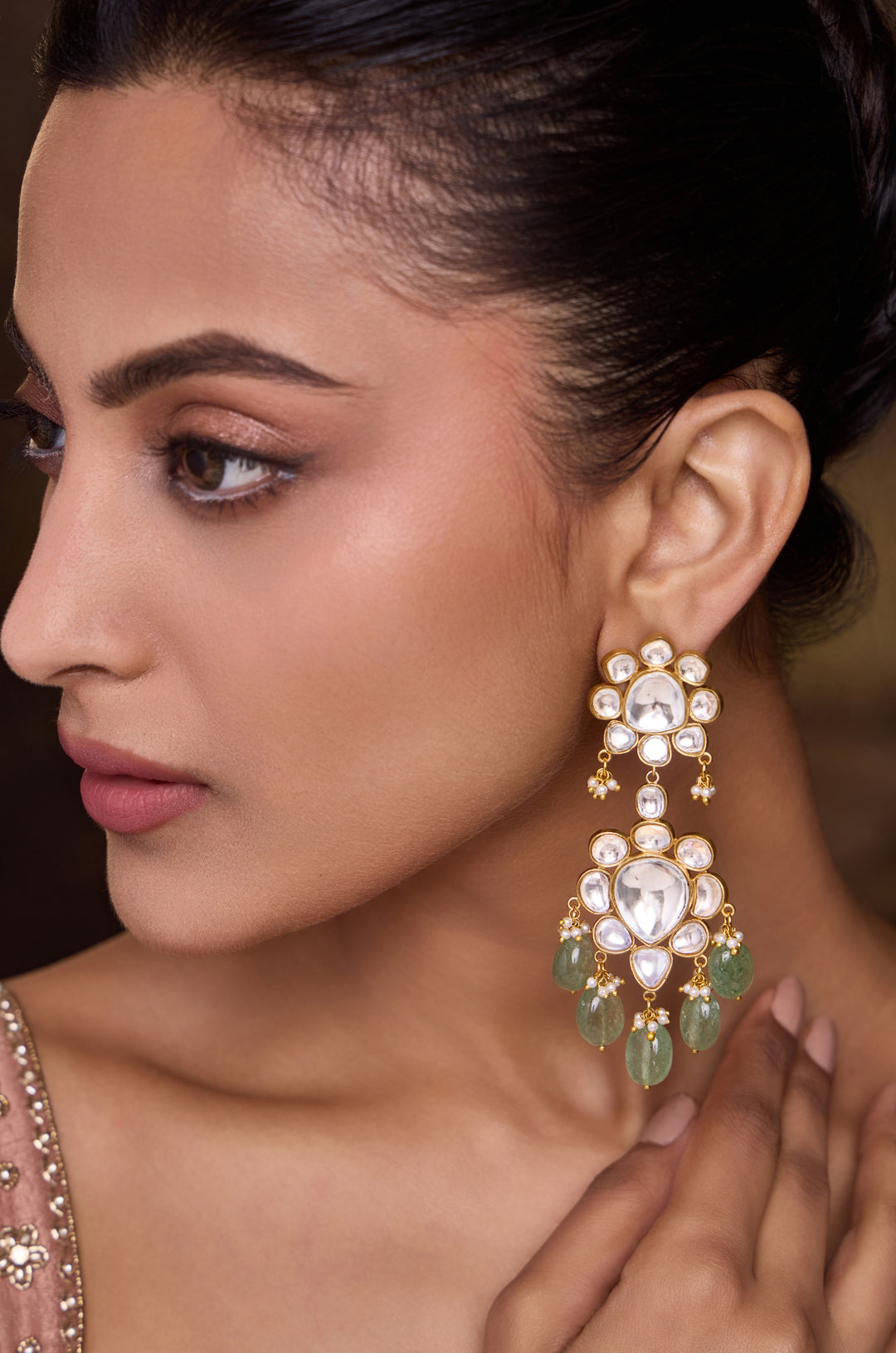 Mimi Mint Polki Earrings