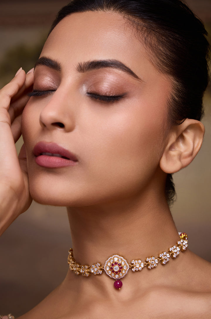 Pari Red Polki Necklace